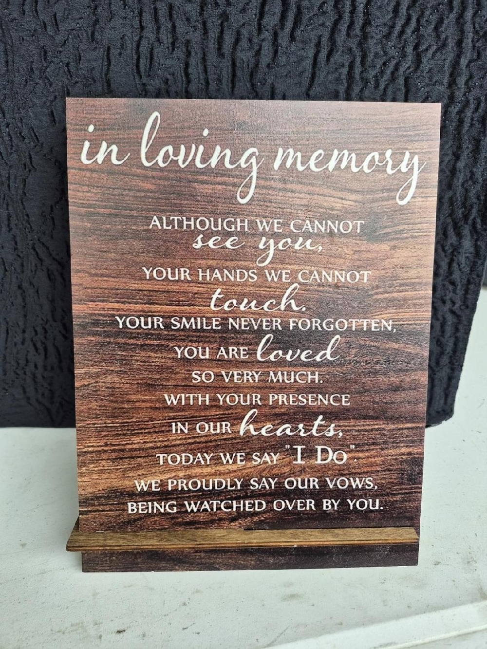 In Loving Memory Wooden Sign - Brown